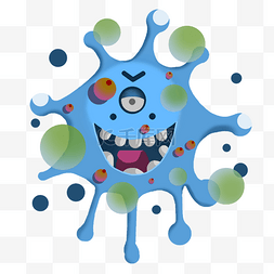 蓝色细菌病毒图片_蓝色细菌病毒