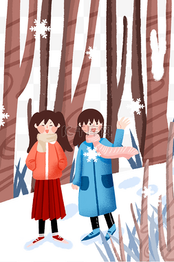 大雪图片_大雪冬天女孩们雪中漫步