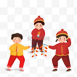 儿童烟花图片_2020新年放鞭炮人物