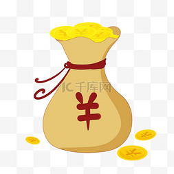 黄色金币袋子