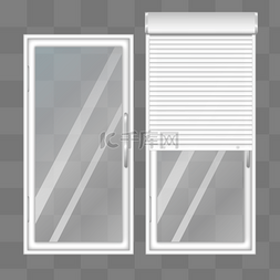玻璃门ai图片_白色玻璃门写实风格卷帘门