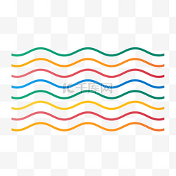 彩色波浪线元素
