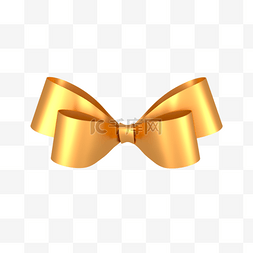 金色3d节日装饰蝴蝶结丝带