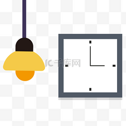 线性吊灯图片_卡通的钟表装饰
