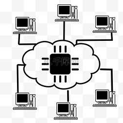 云计算科技感图片_黑白色云计算