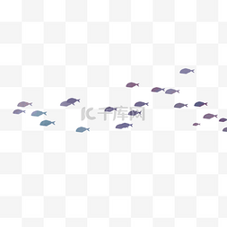 鱼群gif图片_紫蓝色鱼群