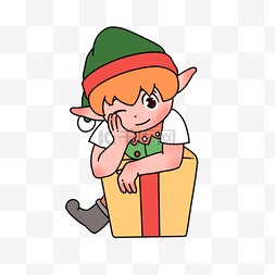 圣诞精灵送礼剪贴画christmas elf