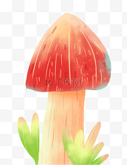叶子蘑菇图片_春季植物叶子蘑菇