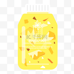 水果茶图片_夏日饮料果汁矢量黄色的菠萝汁