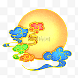 彩色水纹图片_手绘中国风彩云