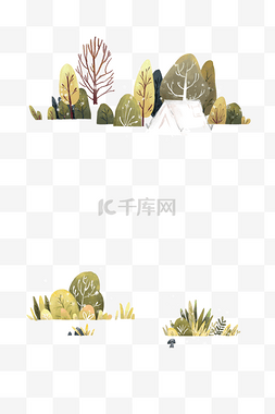 植物树木装饰边框图片_装饰边框夏秋森林