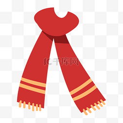 冬日服装图片_红色围巾