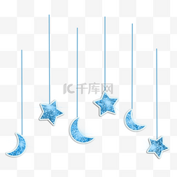 装饰北京和星星月亮淡蓝色