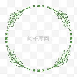 植物边框圆形图片_绿色小清新花草植物边框