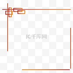 中国风红色花纹边框标题框