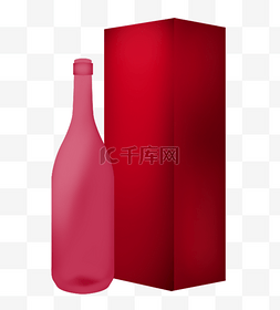红色红酒包装