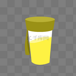黄色饮料杯子元素