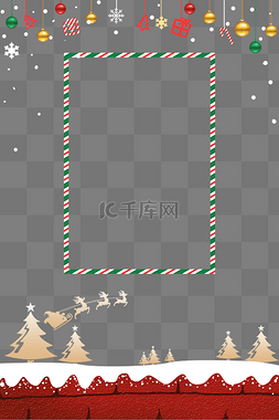 白雪皑皑印章图片_圣诞装饰主题海报边框