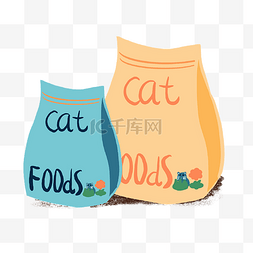 两袋猫粮包装