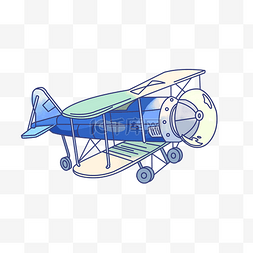 飞机图片_蓝色卡通飞机插画免费下载