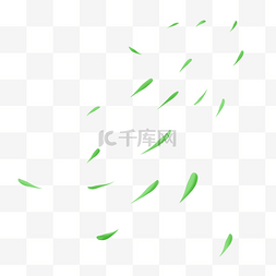 绿色小清新漂浮柳叶素材