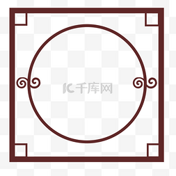 回形图片_中国风方形回形螺旋纹边框窗格