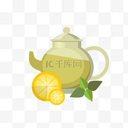 茶壶水果装饰图案元素