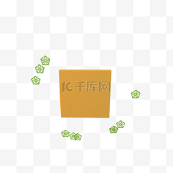 正方形对话框图片_绿色小花正方形对话框