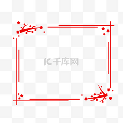 梅花剪纸图片_中国风梅花剪纸边框