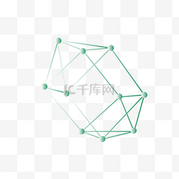 几何体绿色线条几何体装饰