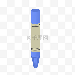 蓝色立体蜡笔插图