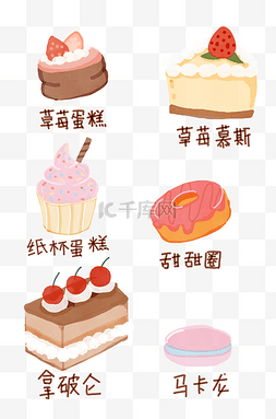 蛋糕方格5图片_教育表情甜品涂鸦创意可爱蛋糕手