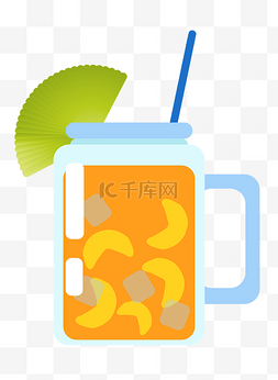 一杯橙汁插画