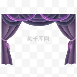 紫色幕布图片_紫色立体窗帘
