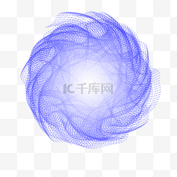 蓝色渐变抽象球体与曲线