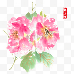 蜜蜂与红色花朵