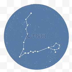 星座图片_圆形双鱼座星座