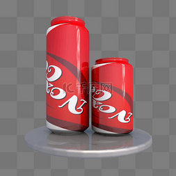 C4D立体两罐可乐