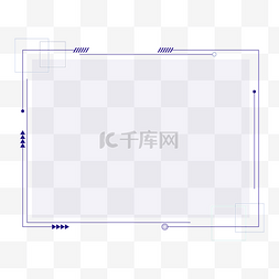 蓝色几何点线科技边框