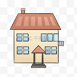 灰色手绘建筑房屋元素
