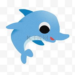 海洋卡通图片_弯曲的海豚设计插图