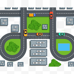 高架桥扁平公路草坪导航定位