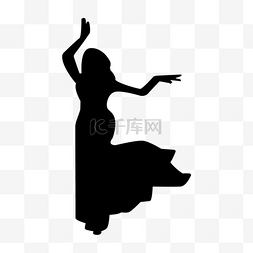 跳舞剪影民族舞女舞者中国舞蹈