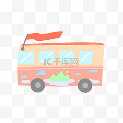 夏季旅游大巴插画