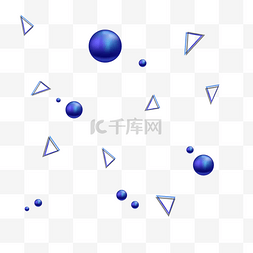 漂浮物科技图片_三角形和球体几何图案漂浮素材