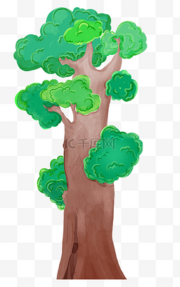 绿色环保插画树图片_大自然绿树插画