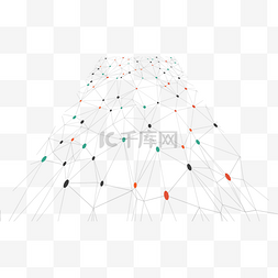 节点图片_彩色圆点结构网络图