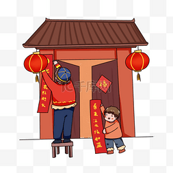 对联图片_新年春节习俗贴对联