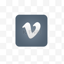 v图标图片_灰色渐变字母V符号图标免扣图