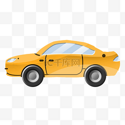 黄色汽车的侧面插画